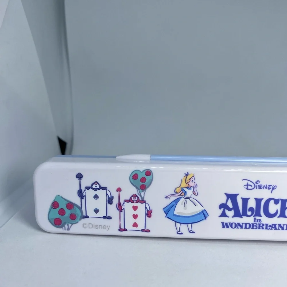 Disney Daiso Alice in Wonderland Spoon Chop Sticks Box Queen of Hearts NEW